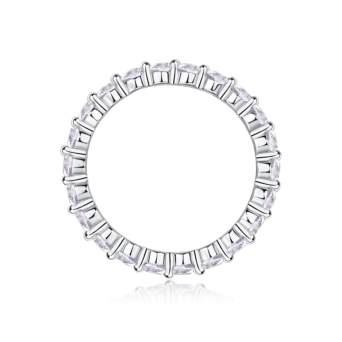 Row of Diamonds, Moissanite Rings, Silver Rings, Luxury Fashion Rings