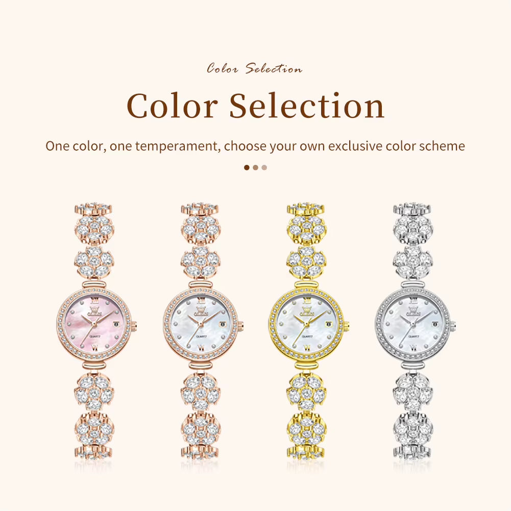 Watches New 5638 Woman Watches Luxury Quartz Watch Diamond Chain Ladies Watch Automatic Date Waterproof Watch Reloj Mujer