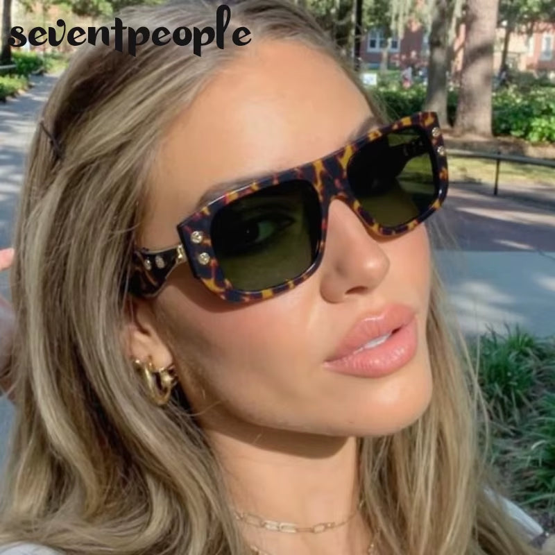 Oversized Square Polarized Sunglasses Women 2025 Luxury Brand Trendy Shield Outdoor Sun Glasses Retro Steampunk Shades for Lady
