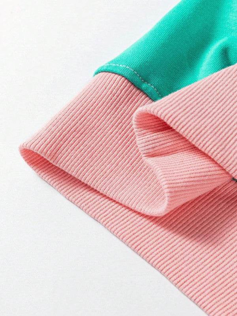 Cotton Colorblock Drop Shoulder Sweatshirt
