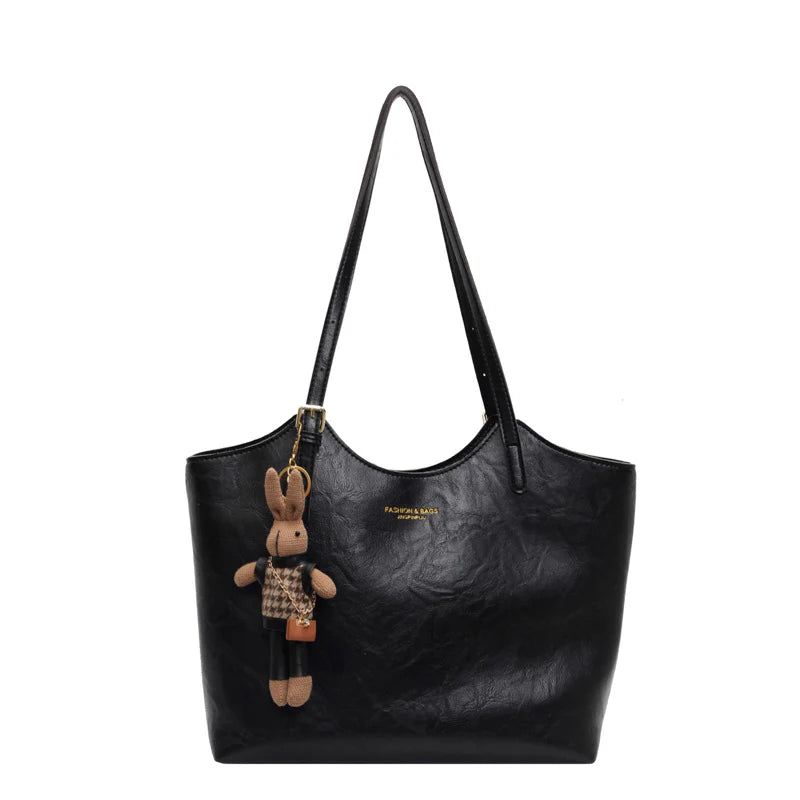 Trendy Solo Strap Glossy Leather Purse