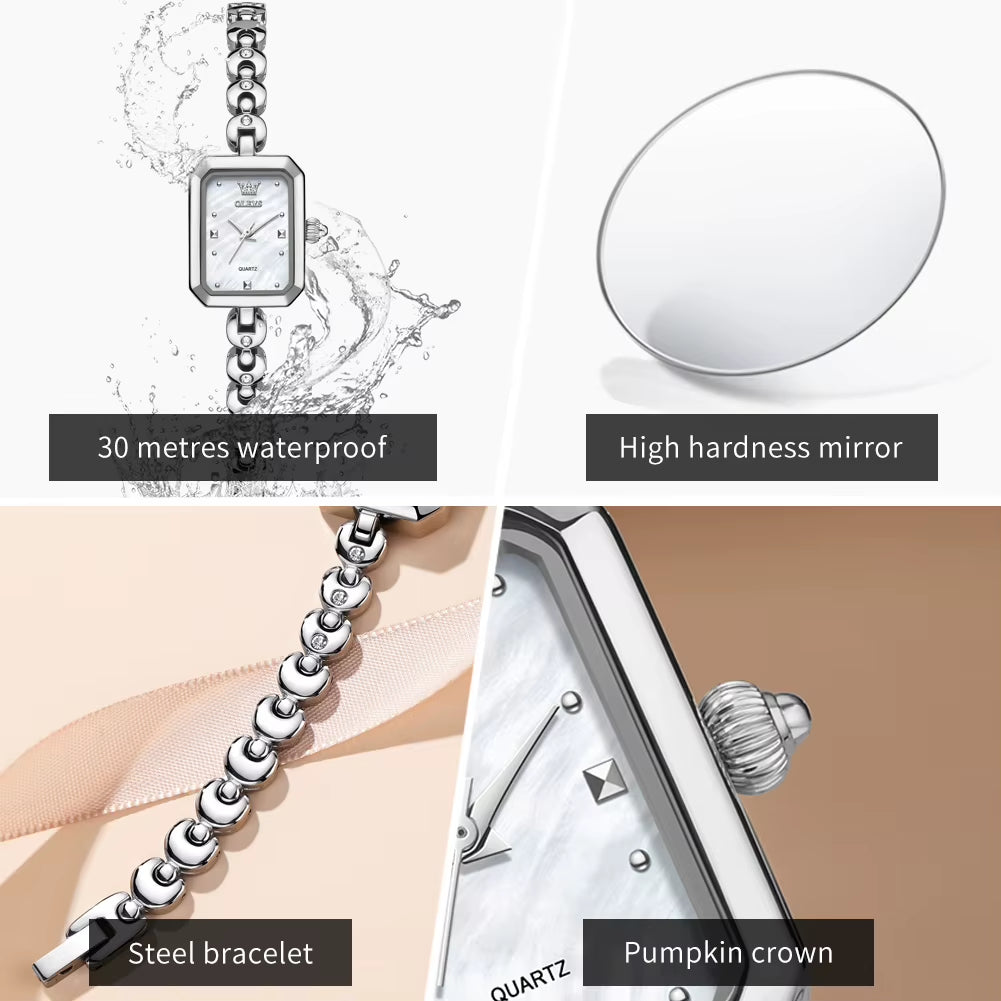 Woman Watches 3665 Square Quartz Watch Waterproof Luminous Watches for Woman Original Elegant Fashion New Reloj Mujer