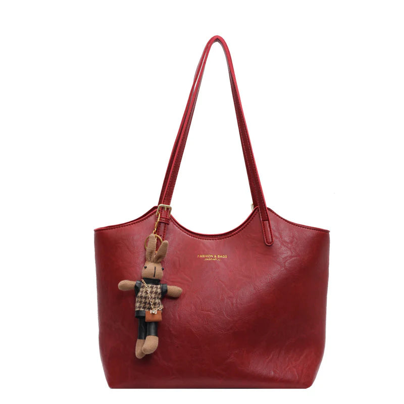 Trendy Solo Strap Glossy Leather Purse
