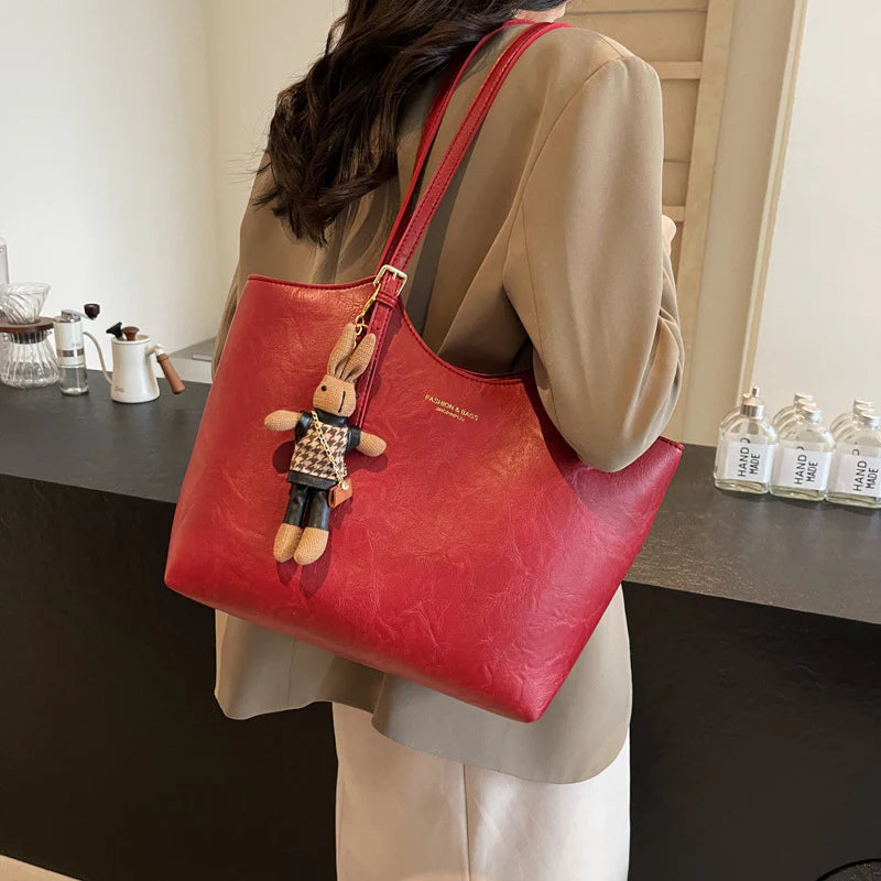 Trendy Solo Strap Glossy Leather Purse