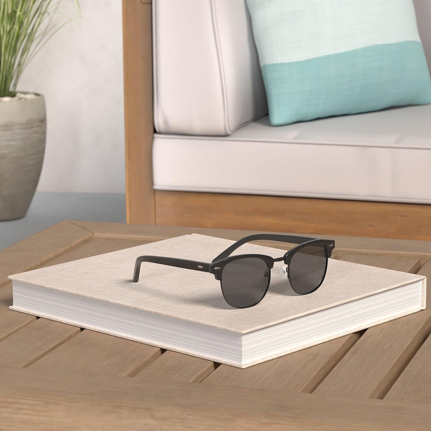 Polarized Sunglasses for Men and Women Semi-Rimless Frame Driving Sun Glasses UV Blocking