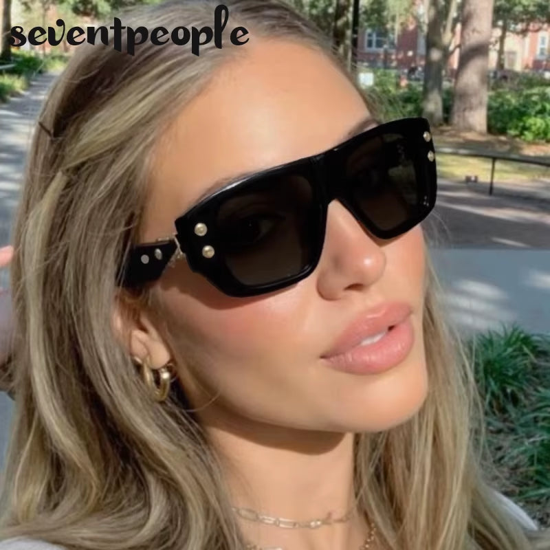 Oversized Square Polarized Sunglasses Women 2025 Luxury Brand Trendy Shield Outdoor Sun Glasses Retro Steampunk Shades for Lady