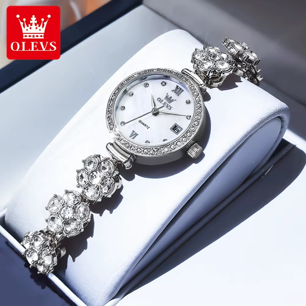 Watches New 5638 Woman Watches Luxury Quartz Watch Diamond Chain Ladies Watch Automatic Date Waterproof Watch Reloj Mujer