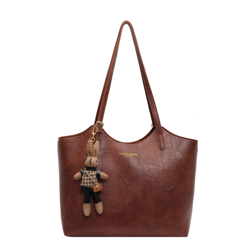 Trendy Solo Strap Glossy Leather Purse