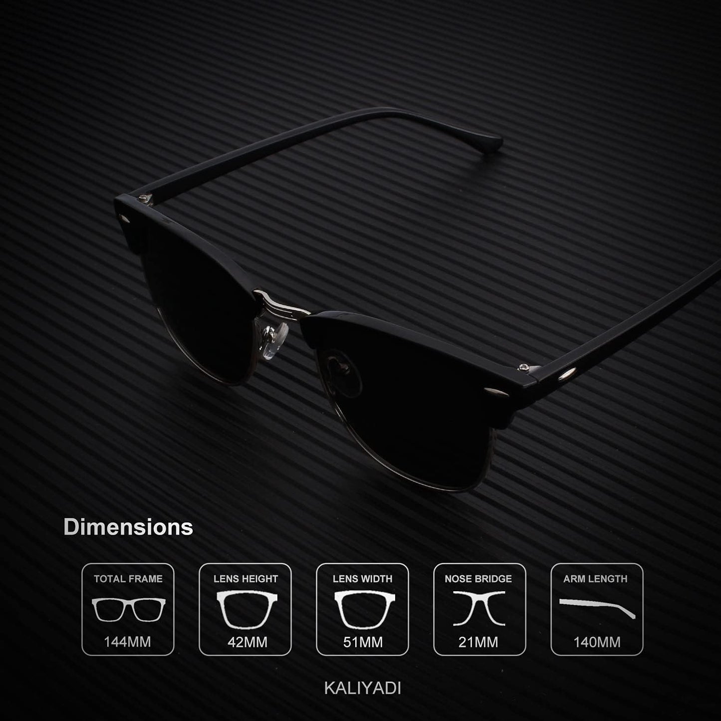 Polarized Sunglasses for Men and Women Semi-Rimless Frame Driving Sun Glasses UV Blocking