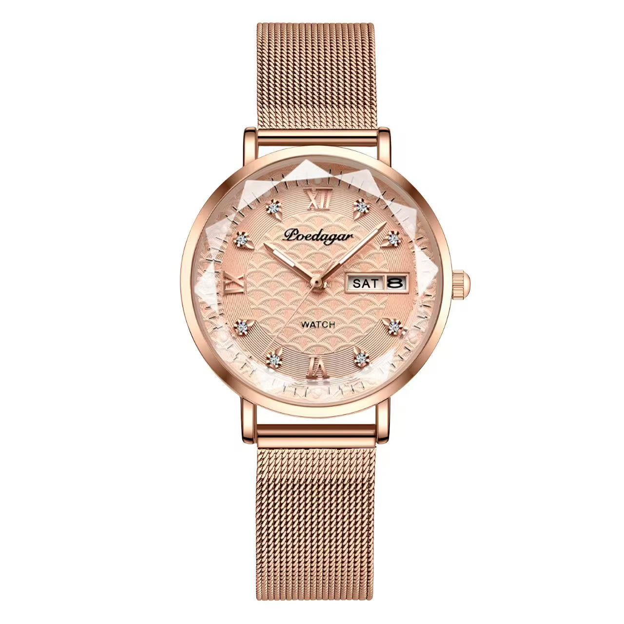 Original Luxury Women Watch Week Date Waterproof Luminous Stainless Steel Woman Watches Simple Trendy Ladies Wristwatch