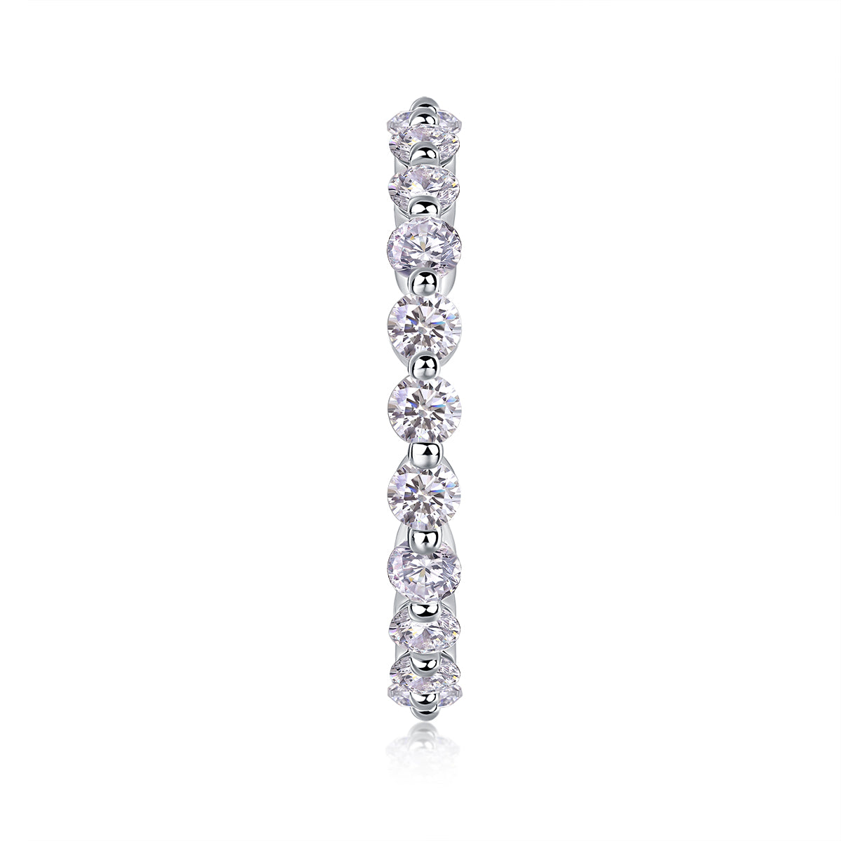 Row of Diamonds, Moissanite Rings, Silver Rings, Luxury Fashion Rings