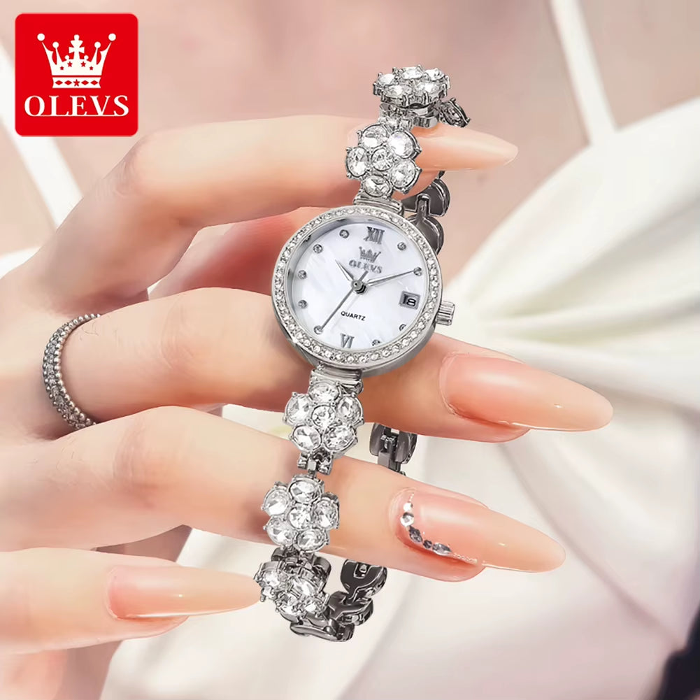 Watches New 5638 Woman Watches Luxury Quartz Watch Diamond Chain Ladies Watch Automatic Date Waterproof Watch Reloj Mujer