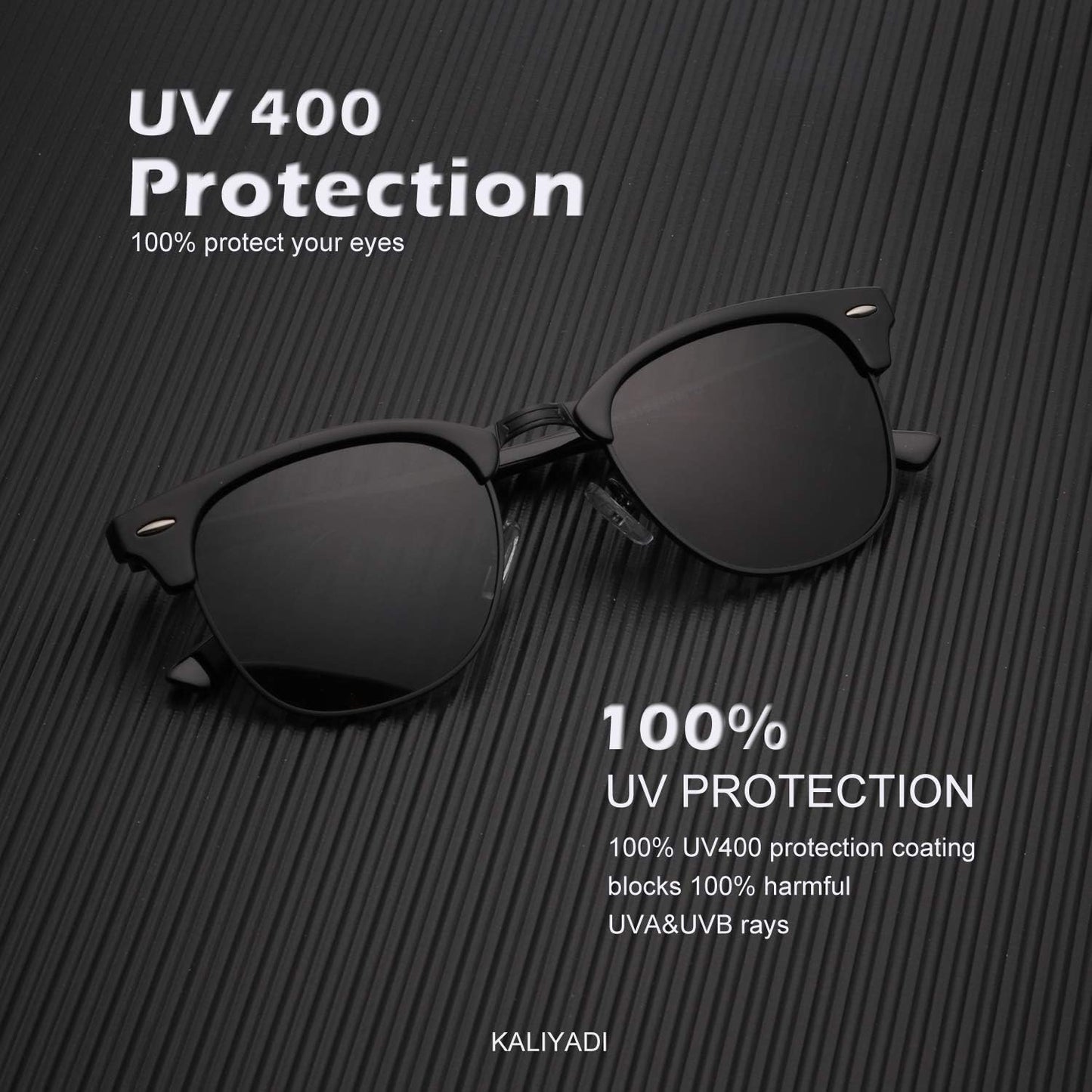 Polarized Sunglasses for Men and Women Semi-Rimless Frame Driving Sun Glasses UV Blocking