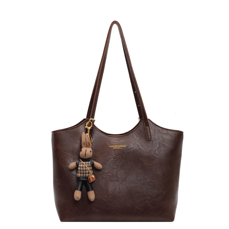 Trendy Solo Strap Glossy Leather Purse