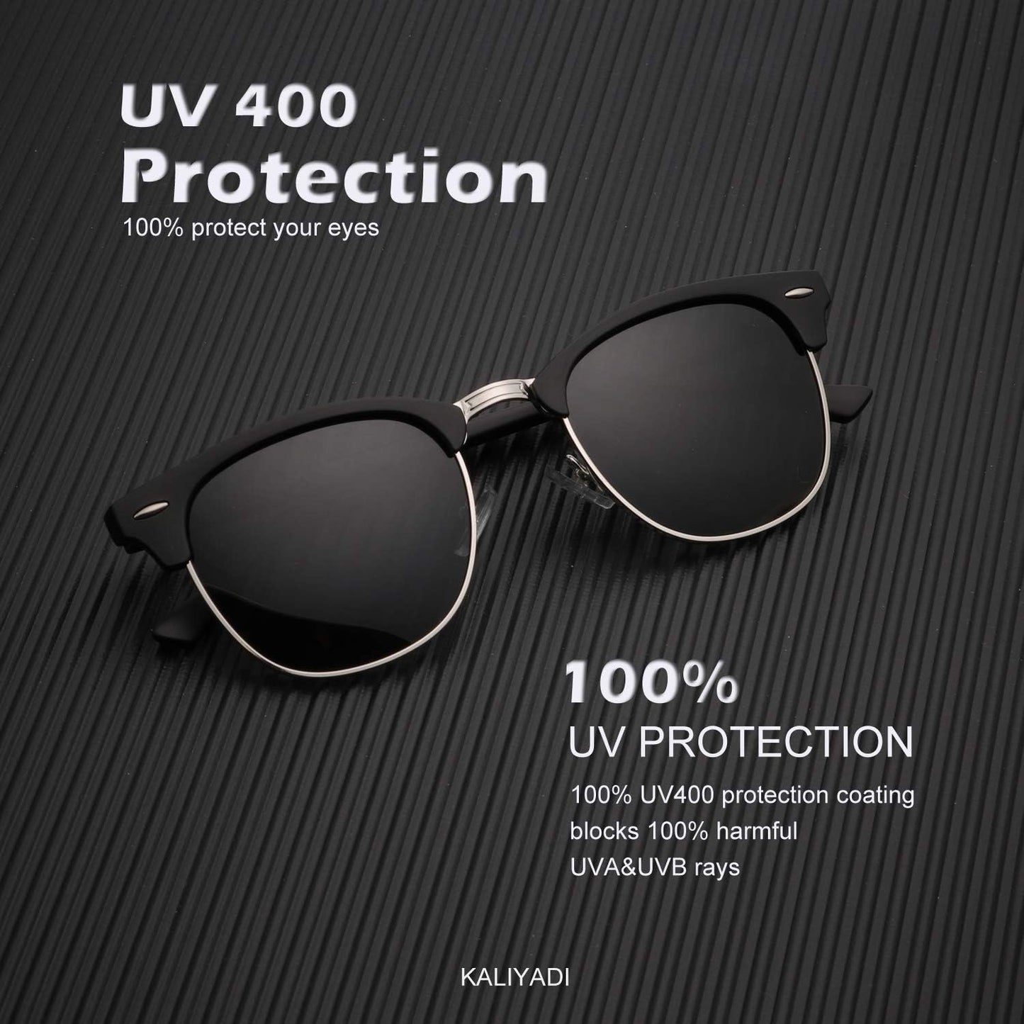 Polarized Sunglasses for Men and Women Semi-Rimless Frame Driving Sun Glasses UV Blocking