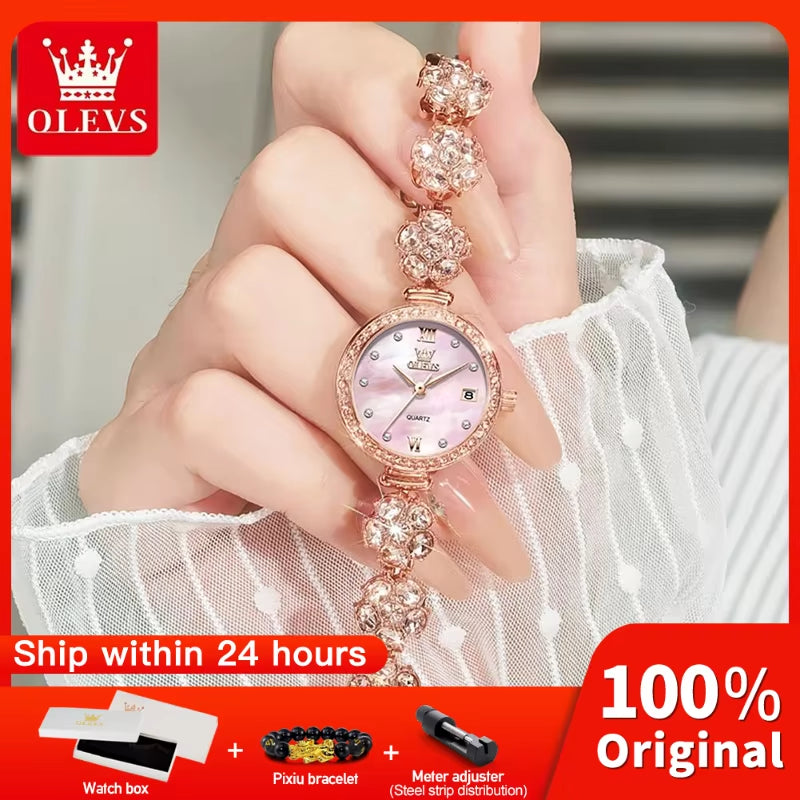 Watches New 5638 Woman Watches Luxury Quartz Watch Diamond Chain Ladies Watch Automatic Date Waterproof Watch Reloj Mujer