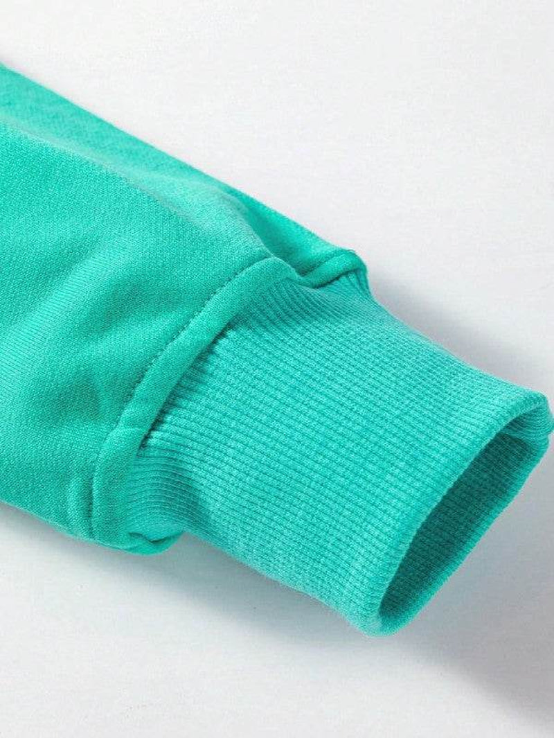 Cotton Colorblock Drop Shoulder Sweatshirt
