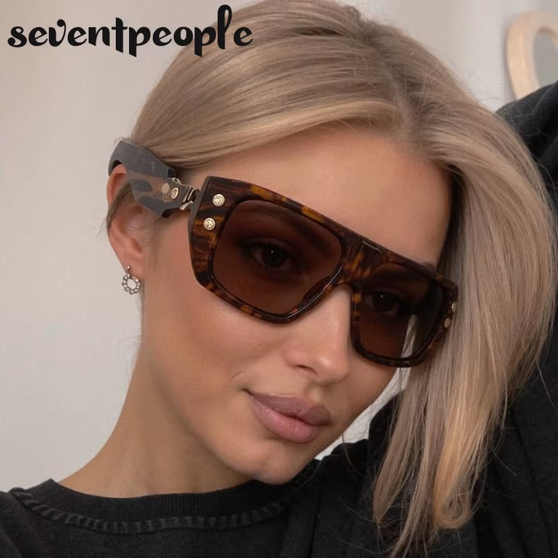 Oversized Square Polarized Sunglasses Women 2025 Luxury Brand Trendy Shield Outdoor Sun Glasses Retro Steampunk Shades for Lady