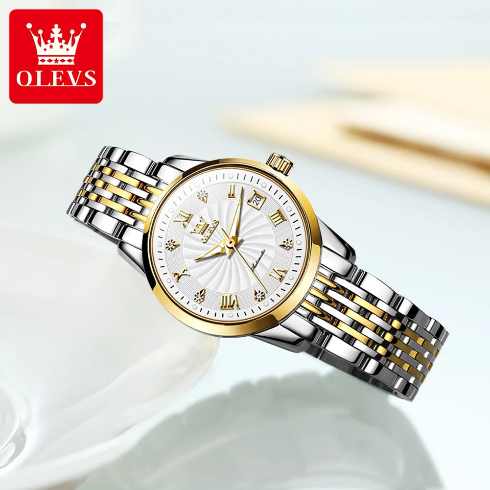 6630 Watch for Women Luxury Elegant Diamond Mechanical Woman Watches Waterproof Roman Scale Top Brand Ladies Hand Clock