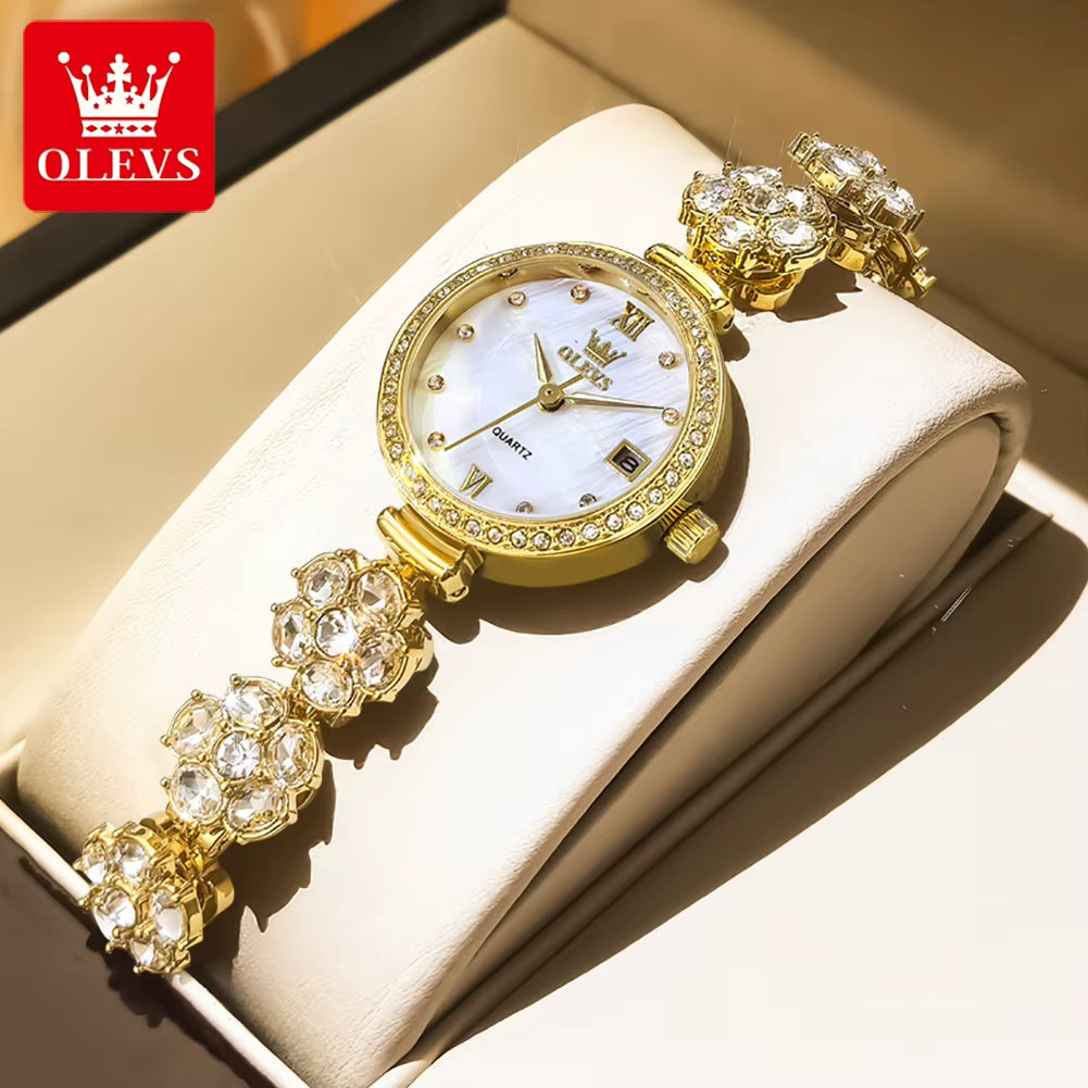 Watches New 5638 Woman Watches Luxury Quartz Watch Diamond Chain Ladies Watch Automatic Date Waterproof Watch Reloj Mujer
