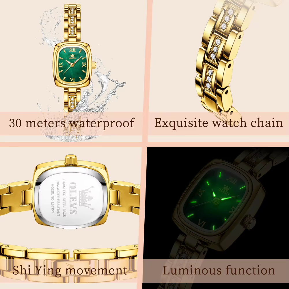 3695 Elegant Fashionable Women Watches Square Quartz Wristwatch Waterproof Watches for Woman Original Lady'S Gift Reloj
