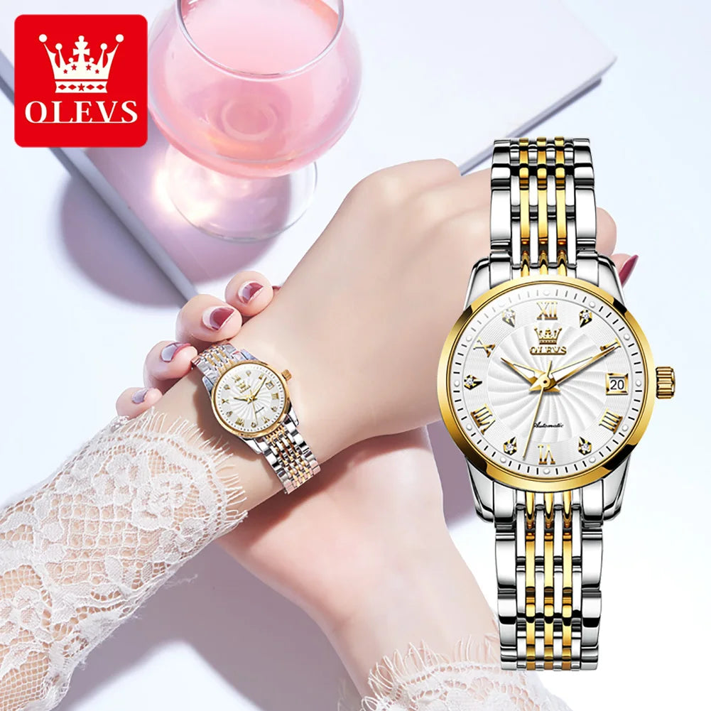 6630 Watch for Women Luxury Elegant Diamond Mechanical Woman Watches Waterproof Roman Scale Top Brand Ladies Hand Clock