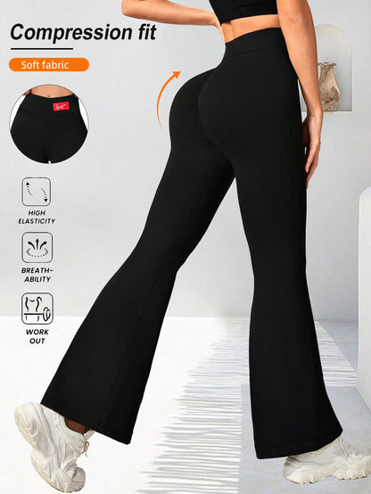 Women Yoga Legging Flare Leg with Letter Graphic for Women High Waisted Bootcut Yoga Pants Wide Leg Yoga Pants Stretchy Work Pants for Workout Athletic Running Cycling Yoga Picklebal|Exercise Casual