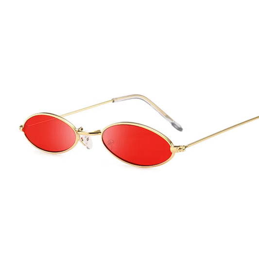 Fashion Woman Sunglasses Famous Oval Sun Glasses Female Luxury Brand Metal round Rays Frames Black Small Cheap Eyewear Oculos