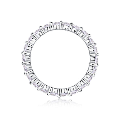 Row of Diamonds, Moissanite Rings, Silver Rings, Luxury Fashion Rings