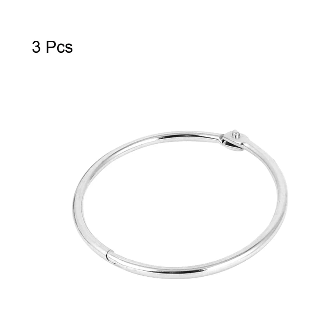 2 Inch Nickel Plated Steel Loose Leaf Binder Rings Hinge Snap Rings - 3 Pack