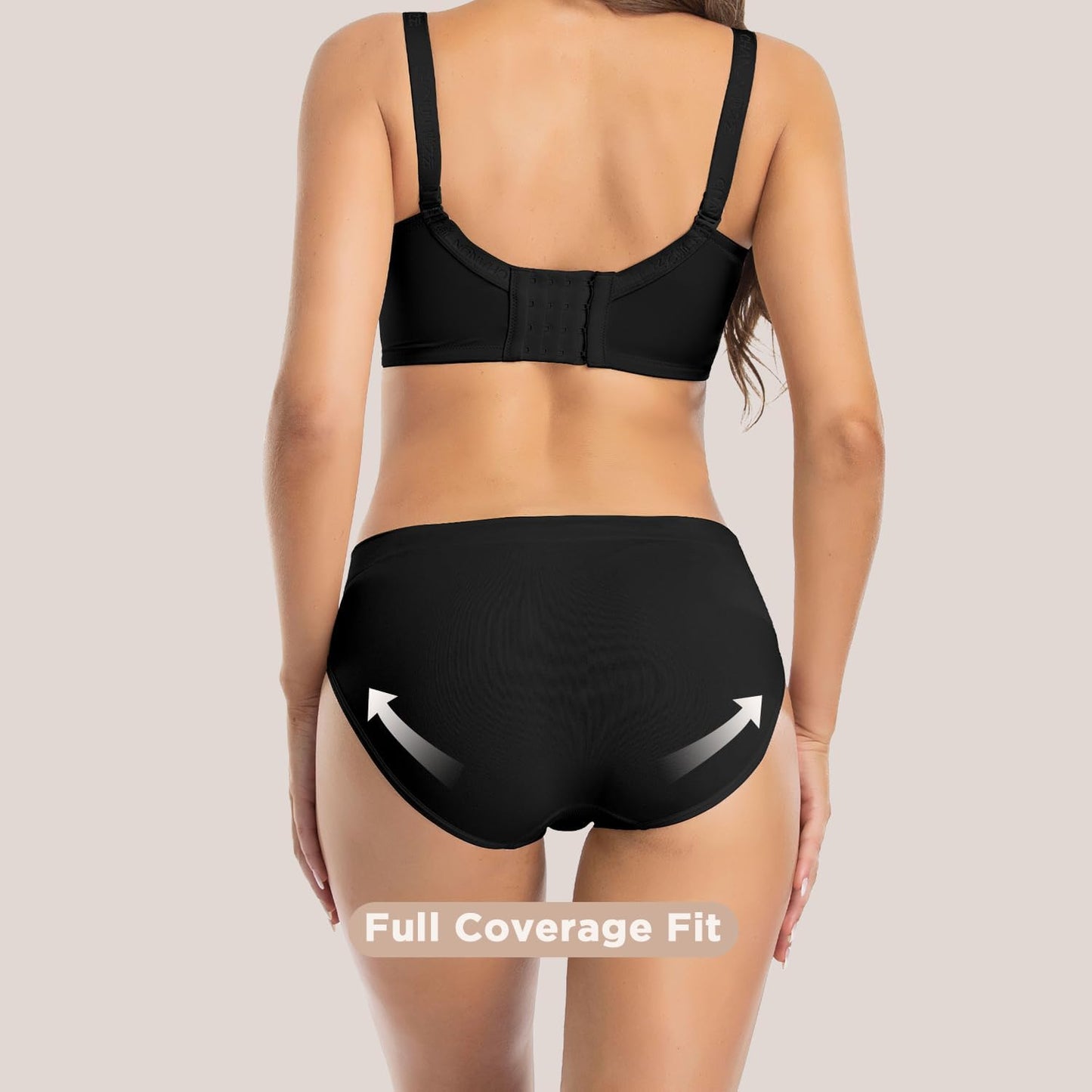 Womens Bikini Panties Seamless Underwear, Soft Stretch Cheekini Hipster Briefs 6 Pack