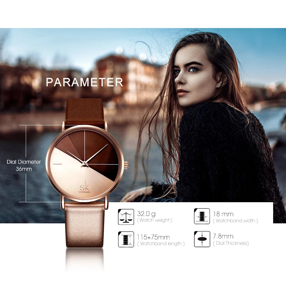 Original Design Woman Watches Creative Fashion Womens Quartz Wristwatches SK Ladies Clock Movement Montre Feminino Watch