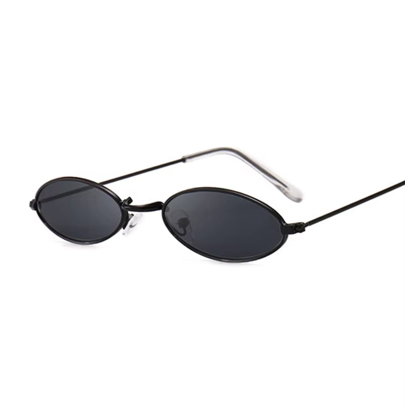 Fashion Woman Sunglasses Famous Oval Sun Glasses Female Luxury Brand Metal round Rays Frames Black Small Cheap Eyewear Oculos