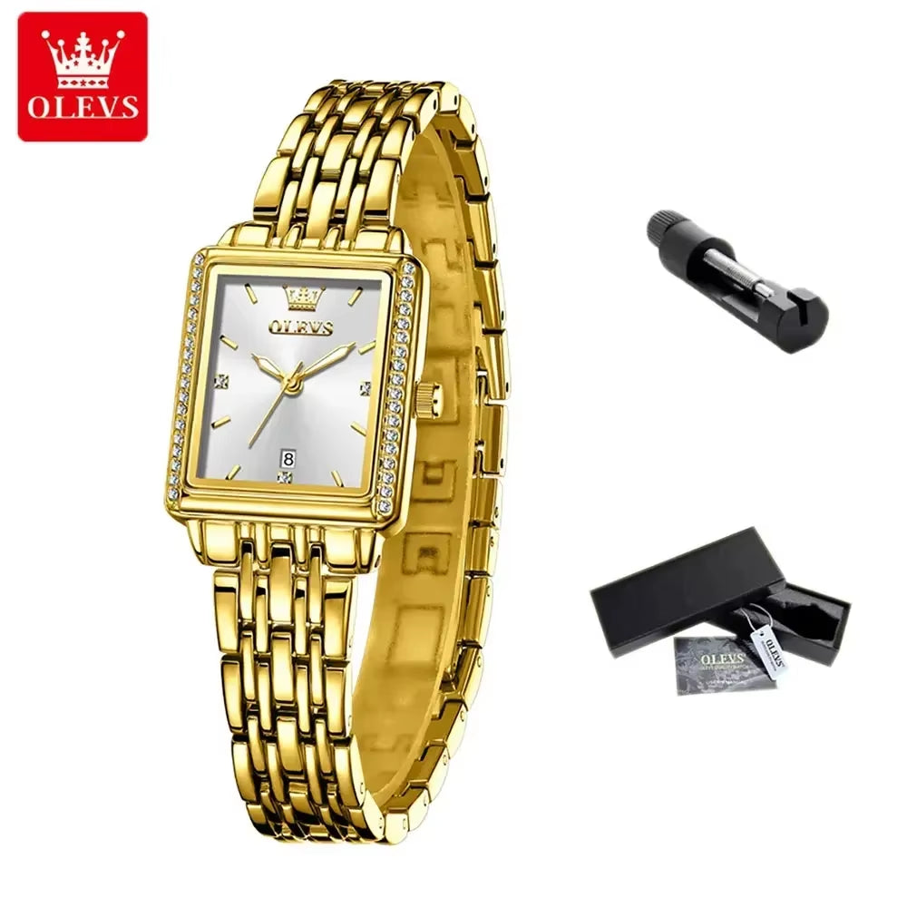 Women'S Watches Luxury Golden Stainless Steel Woman Watch Luminous Waterproof Quartz Wrist Watch Fashion Watches for Women