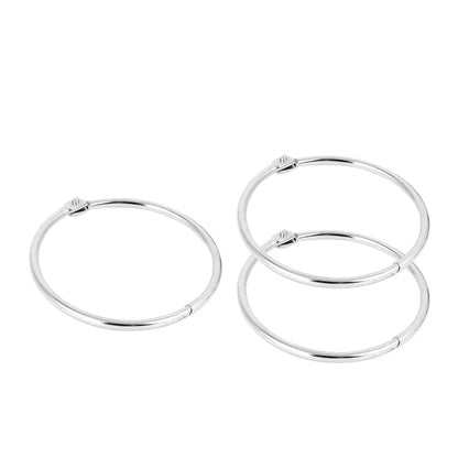 2 Inch Nickel Plated Steel Loose Leaf Binder Rings Hinge Snap Rings - 3 Pack