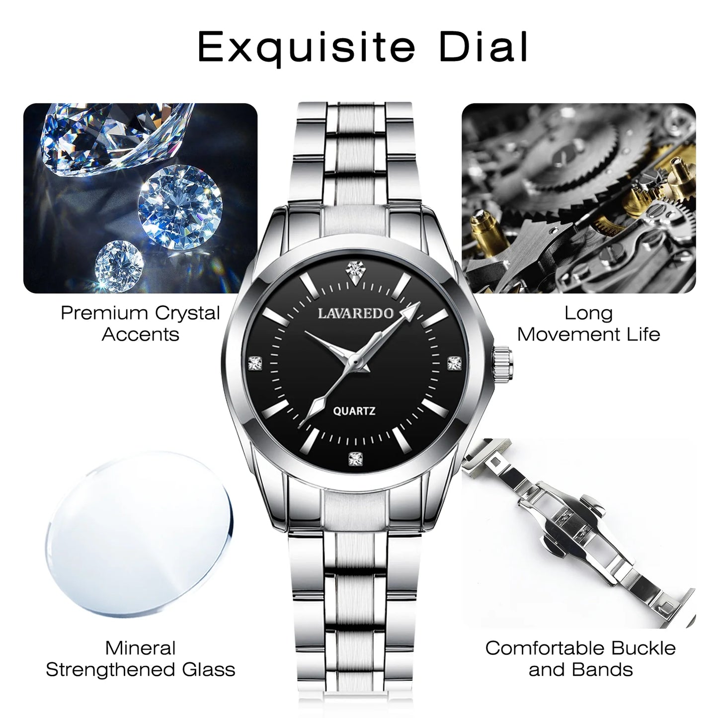 Women Watch Classic Quartz Wristwatch for Woman Solid Stainess Steel Band Luminous Pointer 3ATM Waterproof Watch Gift for Woman