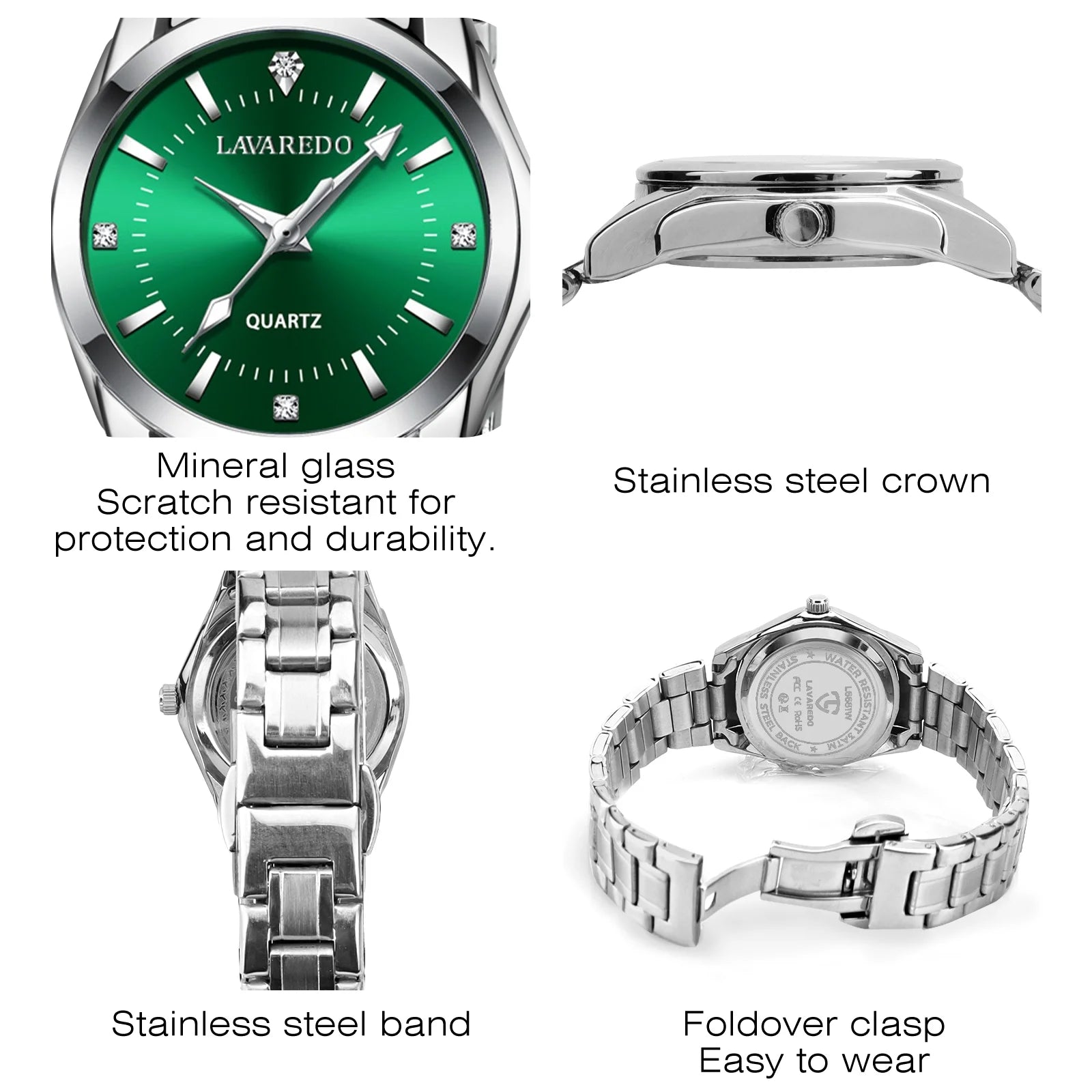 Women Watch Quartz Lady Wristwatch with Solid Stainess Steel Band Luminous Pointer 3ATM Waterproof Watch Gift for Woman