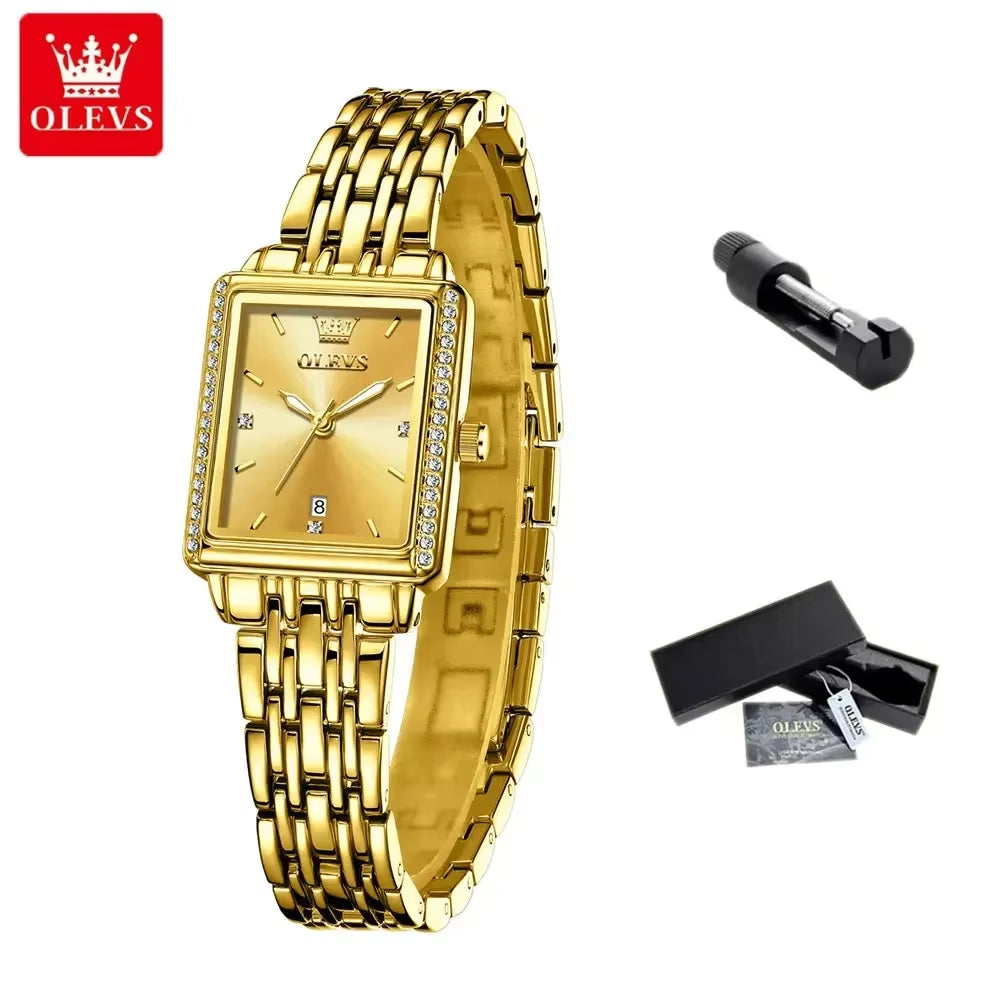 Women'S Watches Luxury Golden Stainless Steel Woman Watch Luminous Waterproof Quartz Wrist Watch Fashion Watches for Women