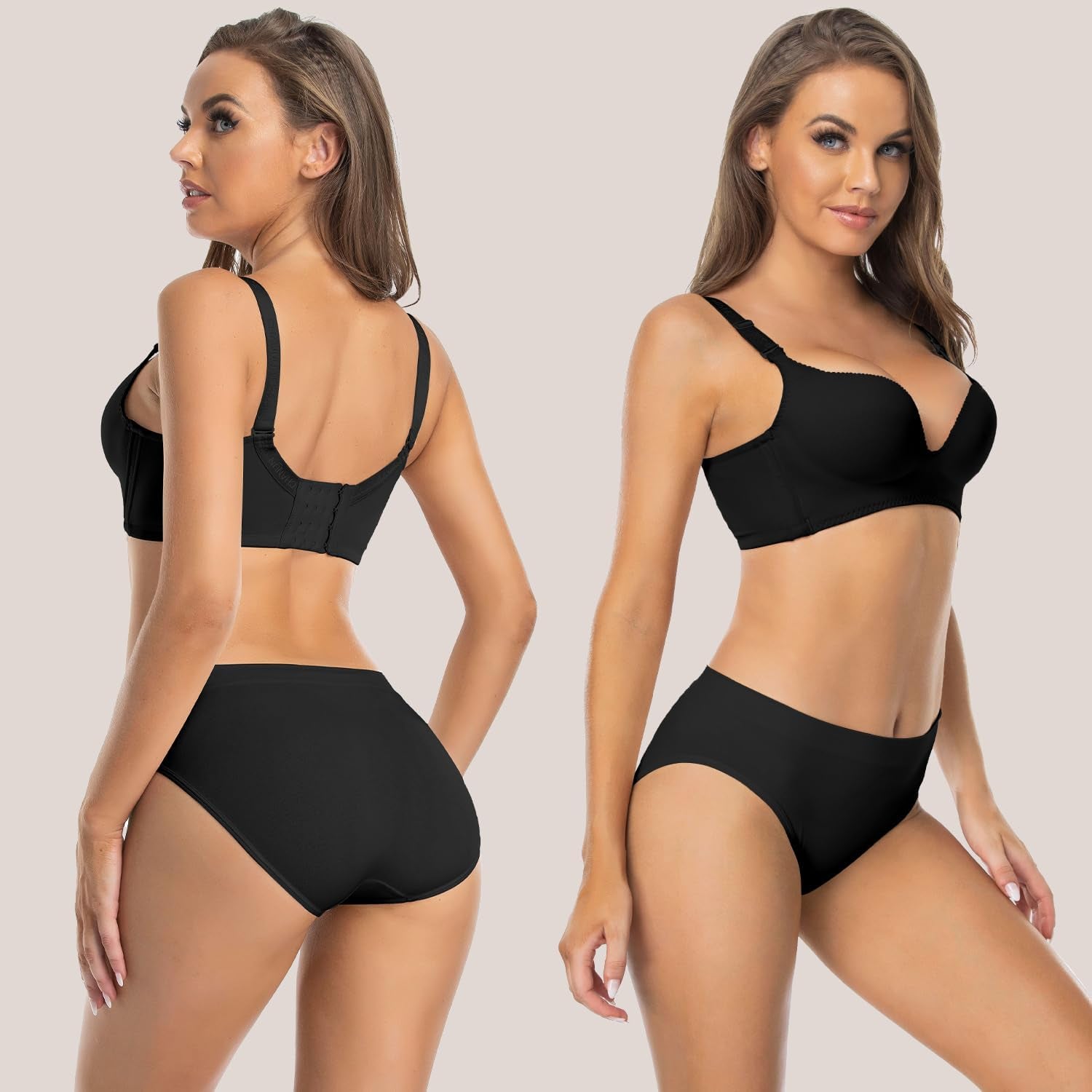 Womens Bikini Panties Seamless Underwear, Soft Stretch Cheekini Hipster Briefs 6 Pack