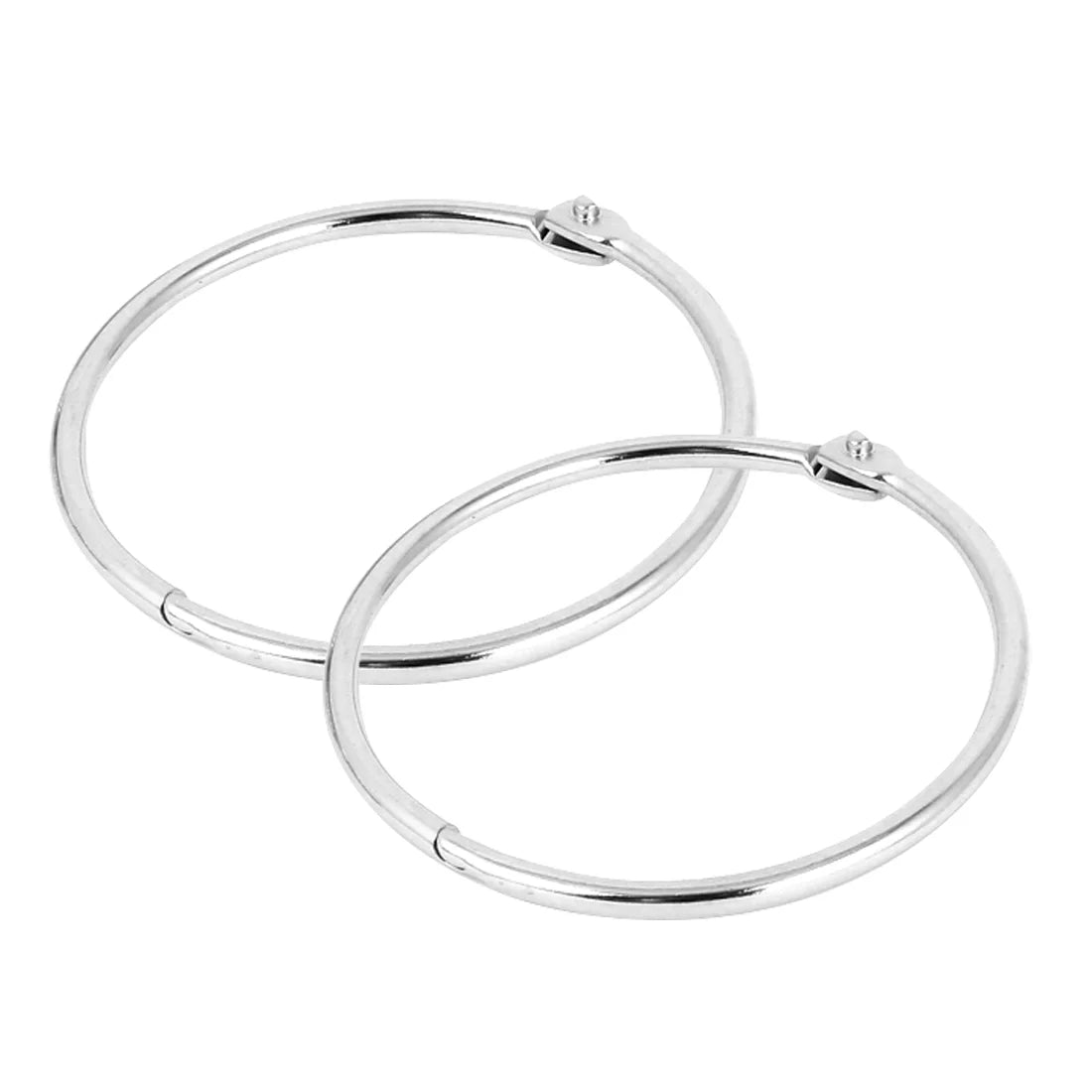 2 Inch Nickel Plated Steel Loose Leaf Binder Rings Hinge Snap Rings - 3 Pack