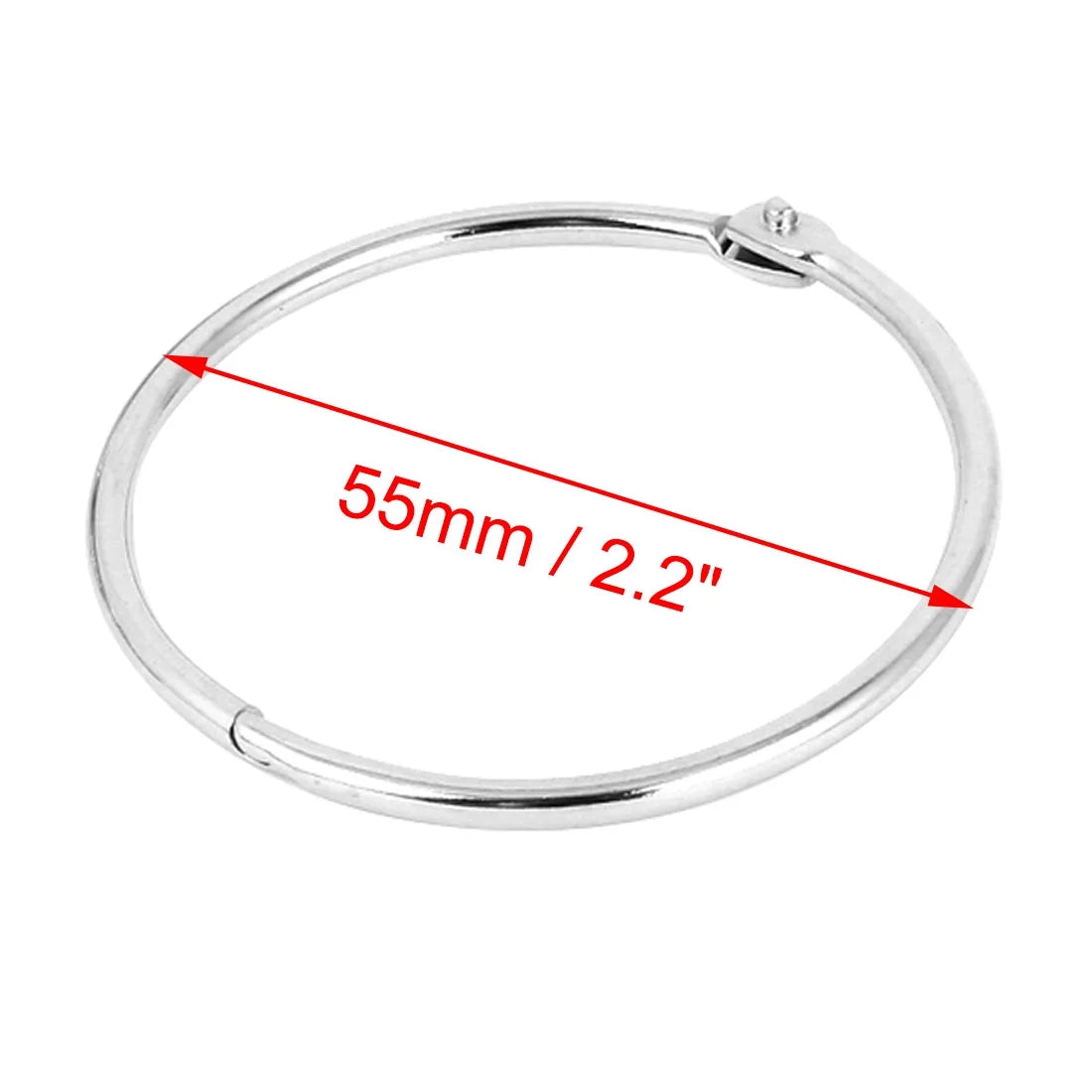 2 Inch Nickel Plated Steel Loose Leaf Binder Rings Hinge Snap Rings - 3 Pack