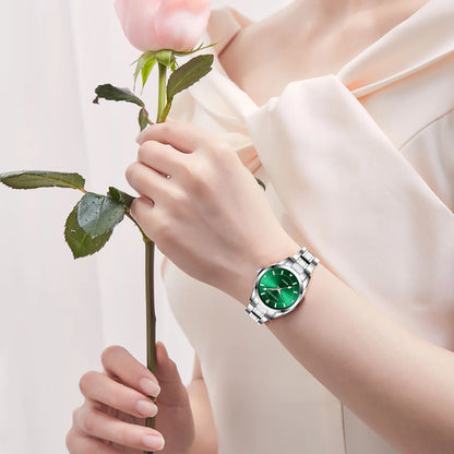Women Watch Quartz Lady Wristwatch with Solid Stainess Steel Band Luminous Pointer 3ATM Waterproof Watch Gift for Woman