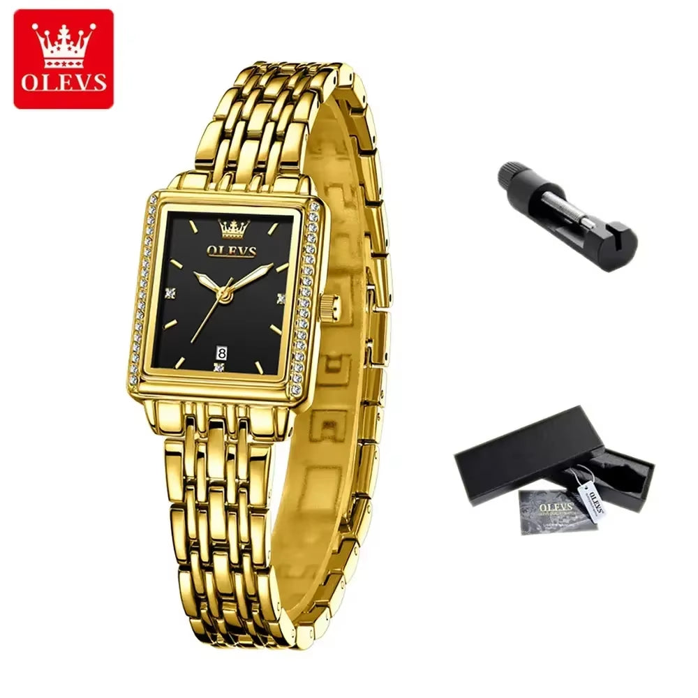 Women'S Watches Luxury Golden Stainless Steel Woman Watch Luminous Waterproof Quartz Wrist Watch Fashion Watches for Women