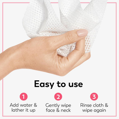 Daily Facials, Daily Clean Makeup Removing Facial Cleansing Wipes, 5-In-1 Water Activated Cloths, Exfoliates, Tones and Hydrates Skin, 66 Count