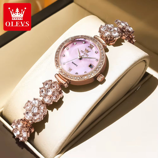 Watches New 5638 Woman Watches Luxury Quartz Watch Diamond Chain Ladies Watch Automatic Date Waterproof Watch Reloj Mujer