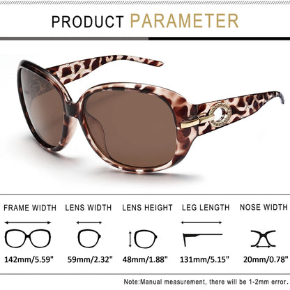 Polarized Sunglasses Womens Trendy Oversized Big Large Driving Sun Glasses Sensitive Eyes UV Protection Sunnies (Tortoise)