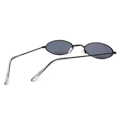Fashion Woman Sunglasses Famous Oval Sun Glasses Female Luxury Brand Metal round Rays Frames Black Small Cheap Eyewear Oculos
