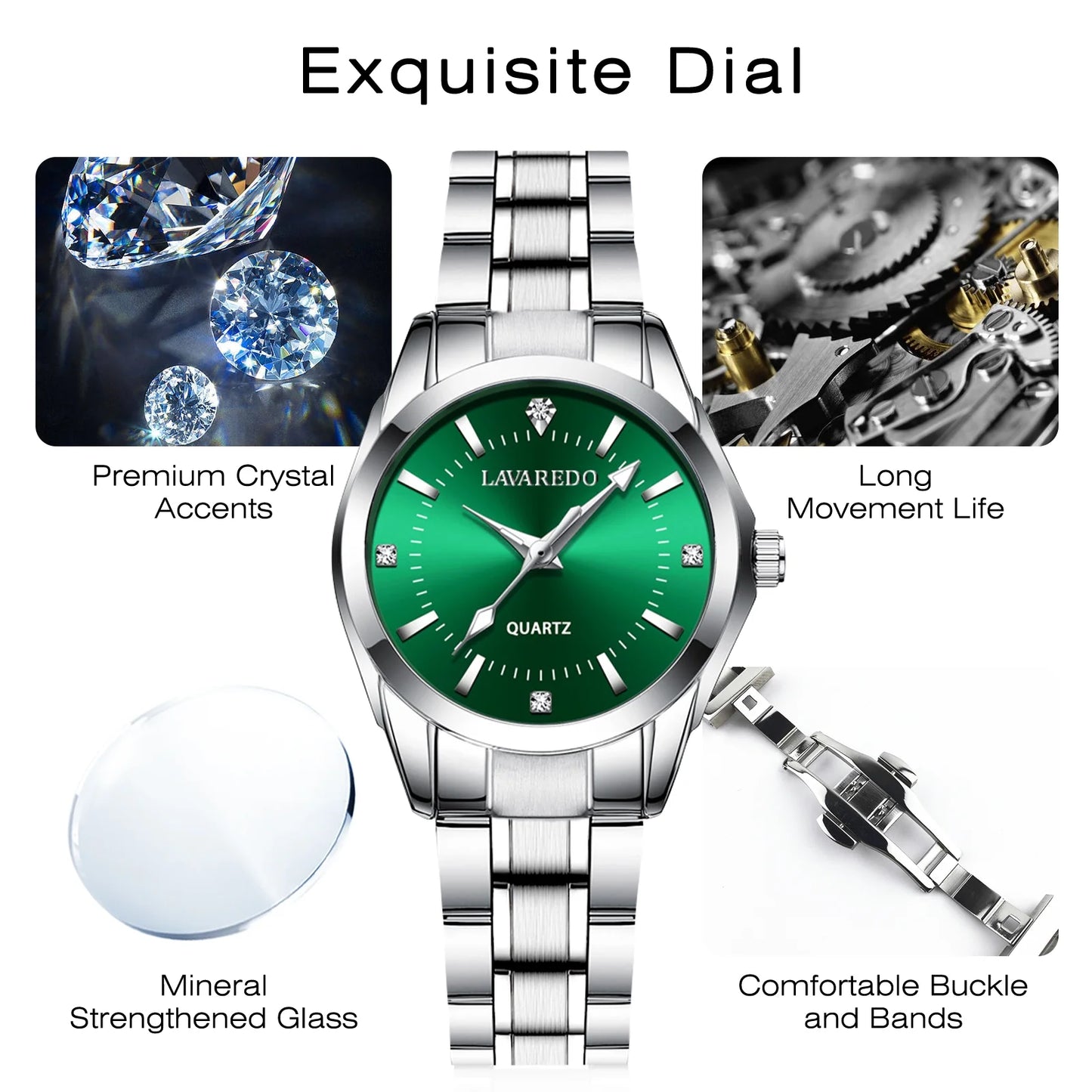 Women Watch Quartz Lady Wristwatch with Solid Stainess Steel Band Luminous Pointer 3ATM Waterproof Watch Gift for Woman