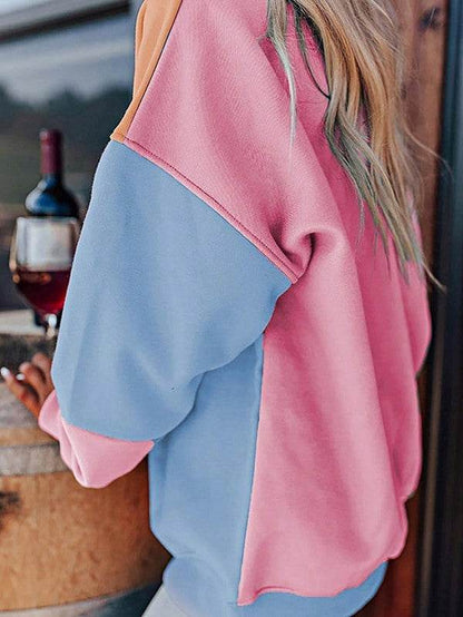 Cotton Colorblock Drop Shoulder Sweatshirt