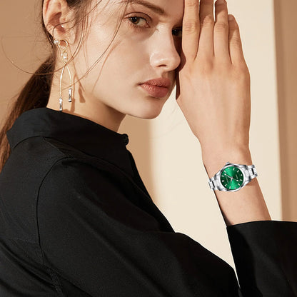 Women Watch Quartz Lady Wristwatch with Solid Stainess Steel Band Luminous Pointer 3ATM Waterproof Watch Gift for Woman